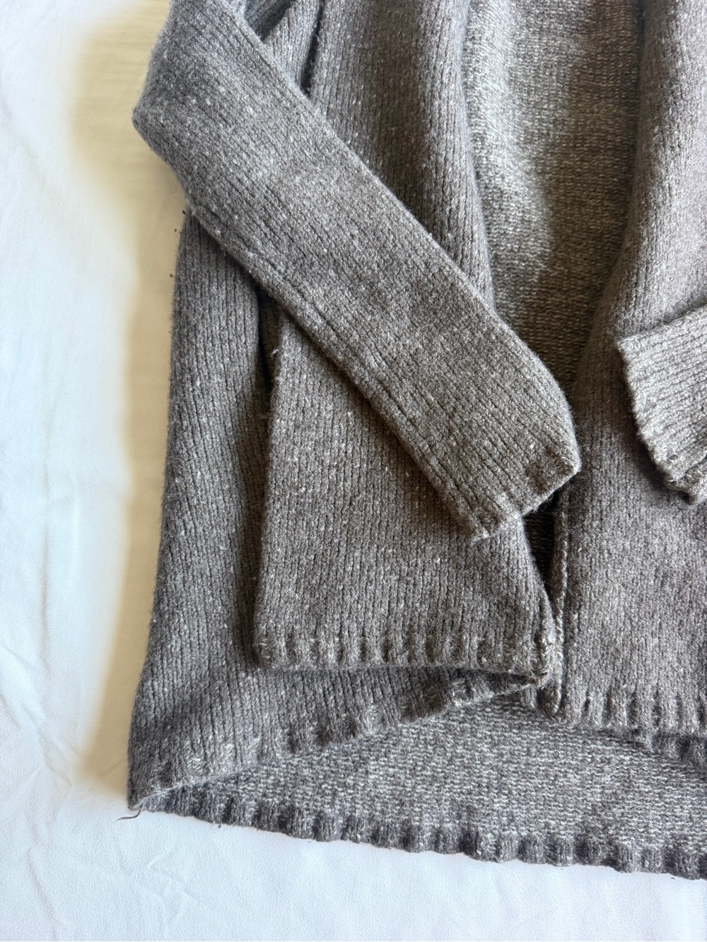Vince Taupe Shawl-Collar Open Front Sweater Cardigan luxury elevated timeless - Picture 3 of 7